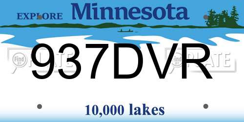 937DVR Minnesota License Plate