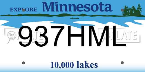 937HML Minnesota License Plate