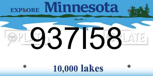 937I58 Minnesota License Plate