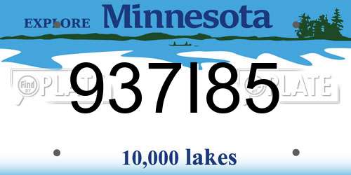 937I85 Minnesota License Plate