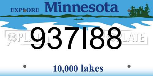 937I88 Minnesota License Plate