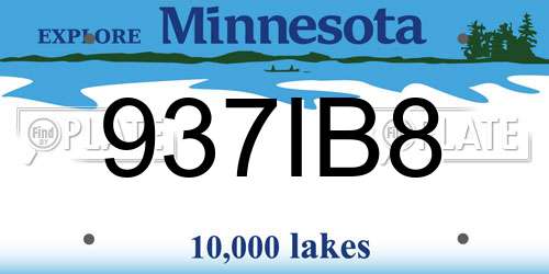 937IB8 Minnesota License Plate