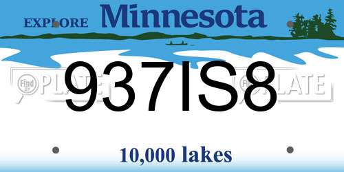 937IS8 Minnesota License Plate