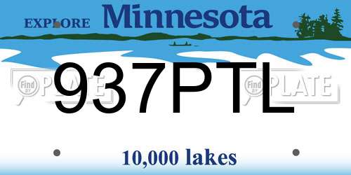 937PTL Minnesota License Plate