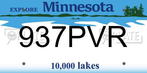 937PVR Minnesota License Plate