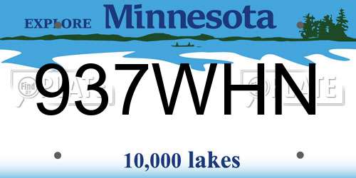 937WHN Minnesota License Plate