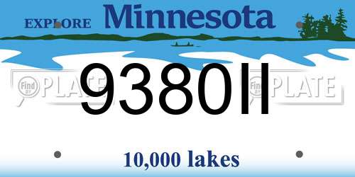 9380II Minnesota License Plate