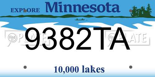 9382TA Minnesota License Plate