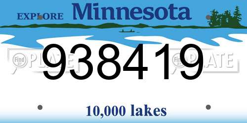 938419 Minnesota License Plate
