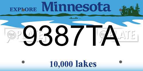 9387TA Minnesota License Plate