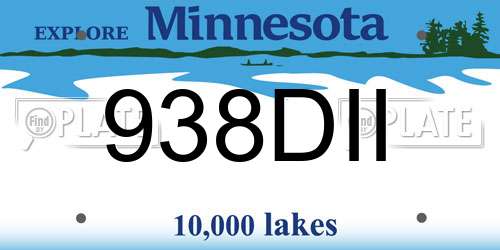 938DII Minnesota License Plate