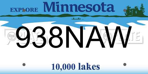 938NAW Minnesota License Plate