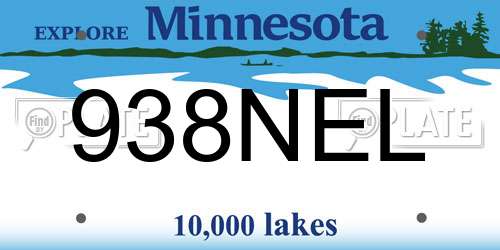 938NEL Minnesota License Plate