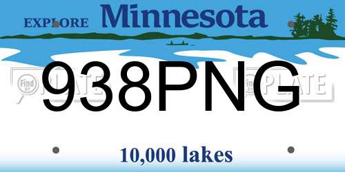 938PNG Minnesota License Plate