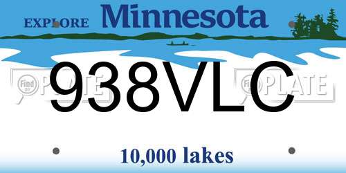 938VLC Minnesota License Plate