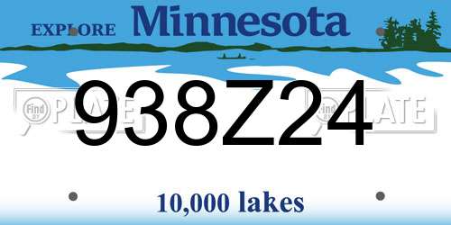 938Z24 Minnesota License Plate