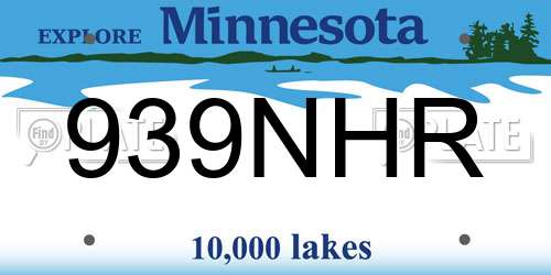 939NHR Minnesota License Plate