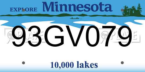 93GV079 Minnesota License Plate