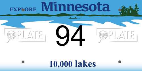 94 Minnesota License Plate