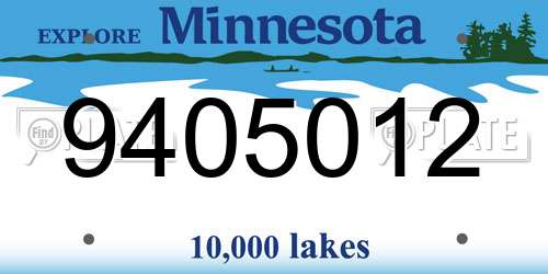 9405012 Minnesota License Plate