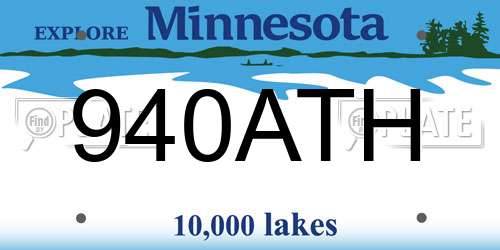 940ATH Minnesota License Plate