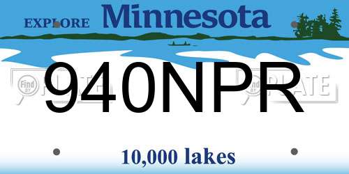 940NPR Minnesota License Plate
