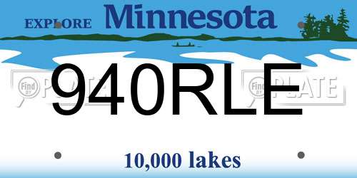 940RLE Minnesota License Plate