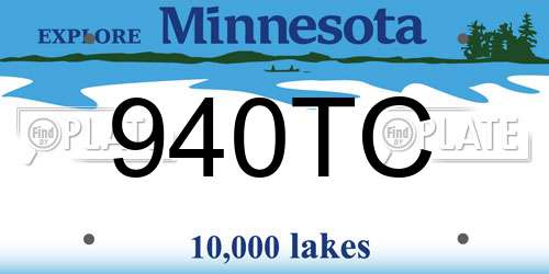 940TC Minnesota License Plate