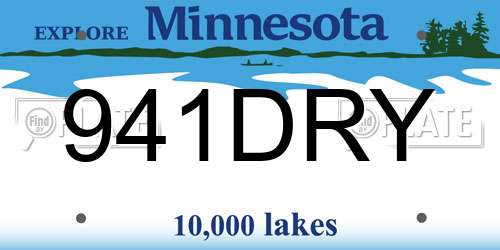 941DRY Minnesota License Plate