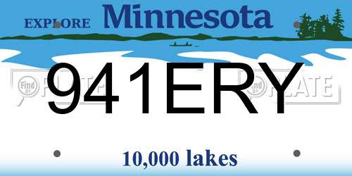 941ERY Minnesota License Plate