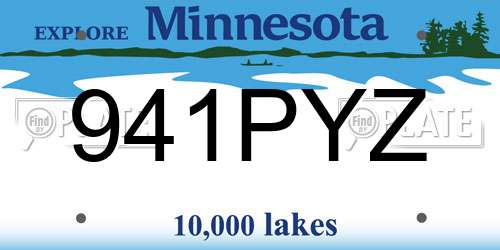 941PYZ Minnesota License Plate