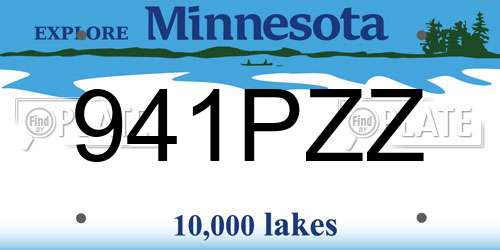 941PZZ Minnesota License Plate