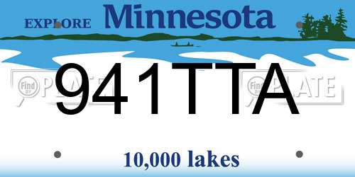 941TTA Minnesota License Plate