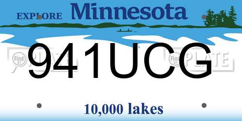 941UCG Minnesota License Plate