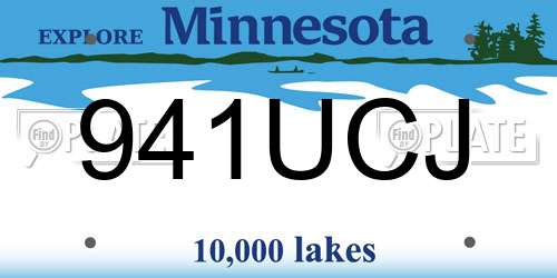 941UCJ Minnesota License Plate