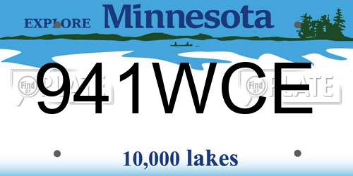 941WCE Minnesota License Plate