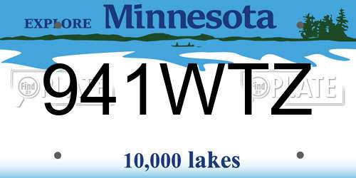 941WTZ Minnesota License Plate