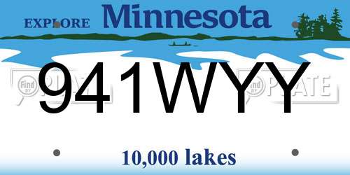 941WYY Minnesota License Plate