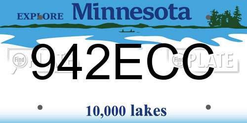 942ECC Minnesota License Plate