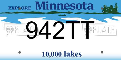 942TT Minnesota License Plate