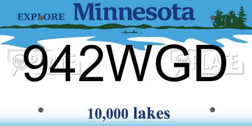 942WGD Minnesota License Plate
