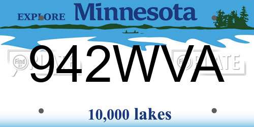 942WVA Minnesota License Plate