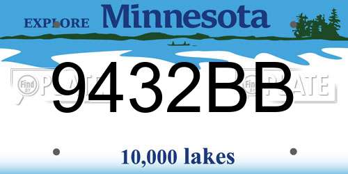 9432BB Minnesota License Plate