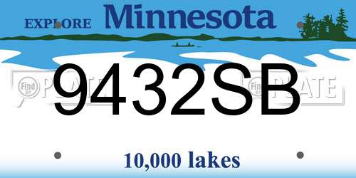 9432SB Minnesota License Plate