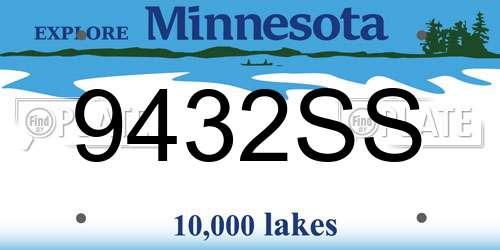 9432SS Minnesota License Plate