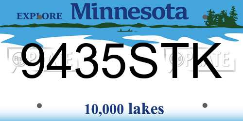 9435STK Minnesota License Plate