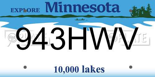 943HWV Minnesota License Plate
