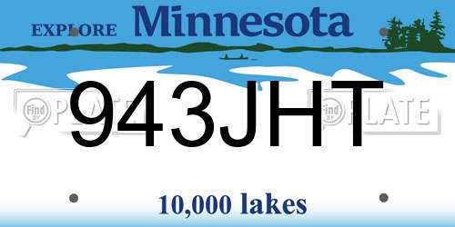 943JHT Minnesota License Plate