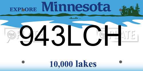 943LCH Minnesota License Plate