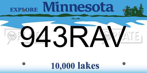 943RAV Minnesota License Plate